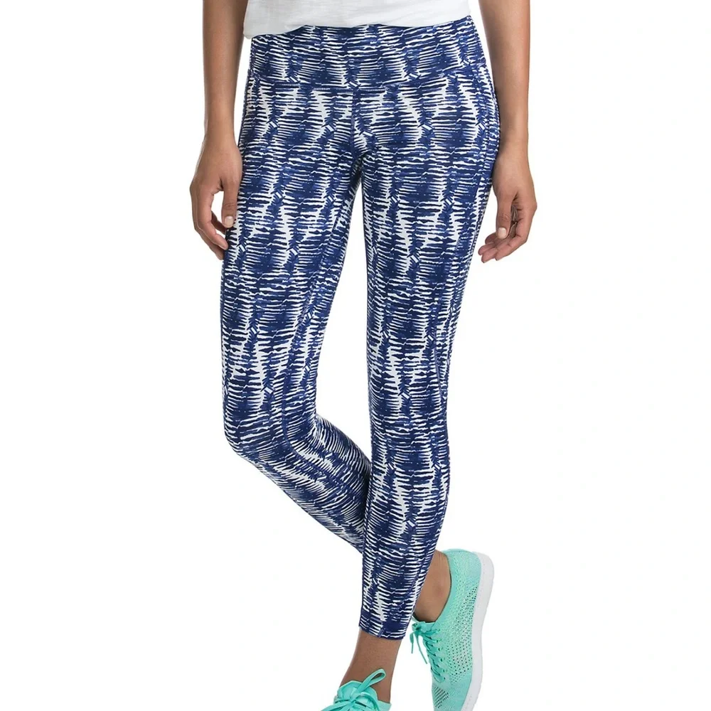 Vineyard Vines Performance Leggings Blue and White Size Large